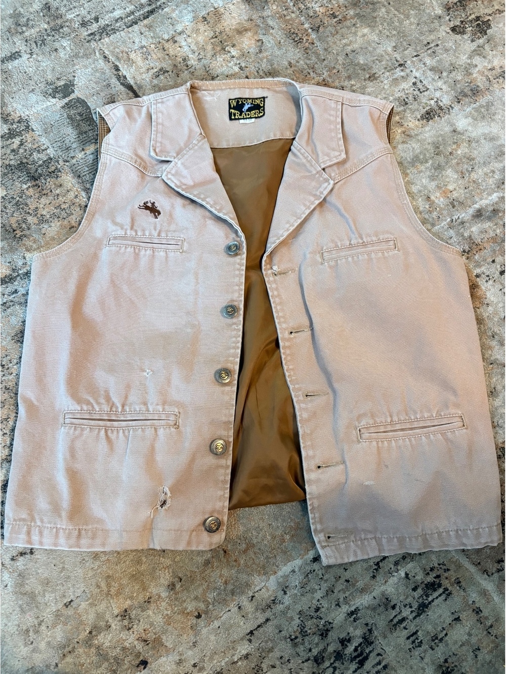 Wyoming Traders Beige Cotton Vest Size 14-16